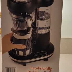 Black Coffee Maker with Clear Water Reservoir